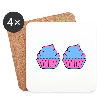 Petit gâteau 2 - Dessous de verre (lot de 4) - blanc - Devant