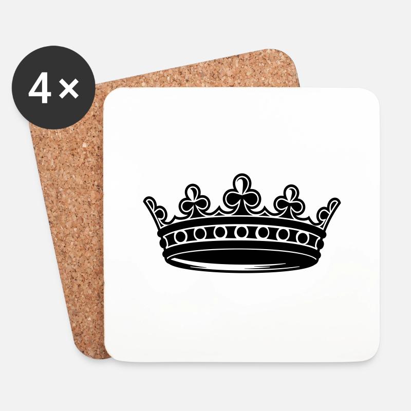 krone - Untersetzer (4er-Set) - Weiß
