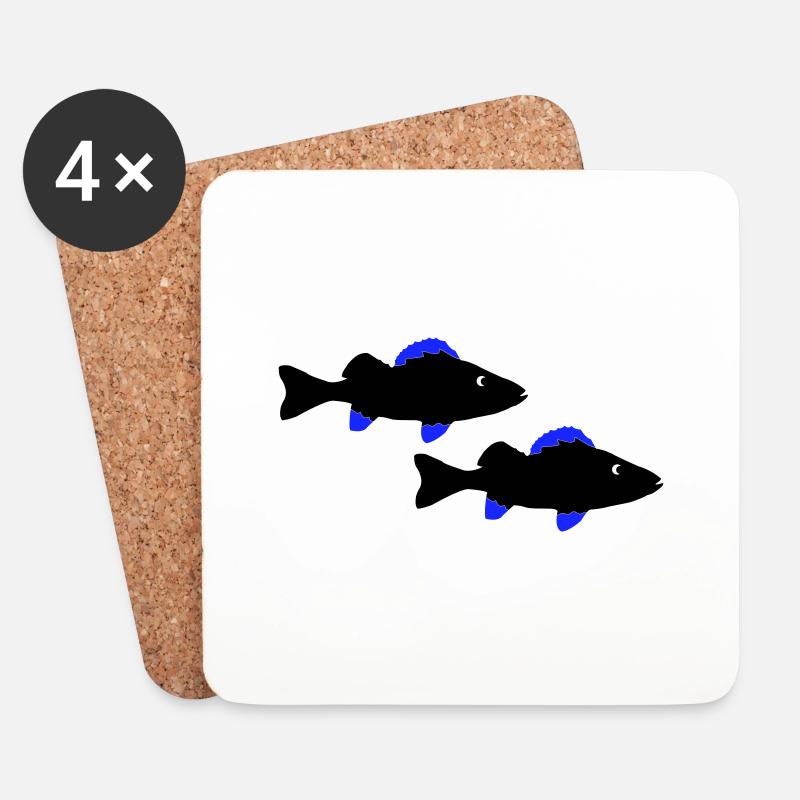 barsch fische - Untersetzer (4er-Set) - Weiß