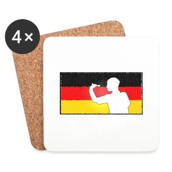 Darts Player Man Germany - Coasters (set of 4) - white - Front