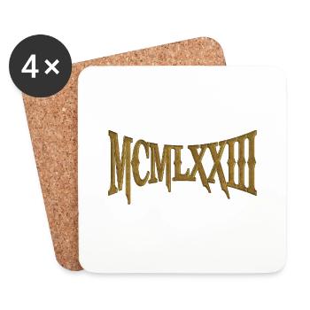 MCMLXXIII 1973 50. Geburtstag B-Day Geburtstagsgeschenk - Untersetzer (4er-Set) - Weiß - Vorne