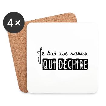 Je suis une maman qui déchire - Dessous de verre (lot de 4) - blanc - Devant