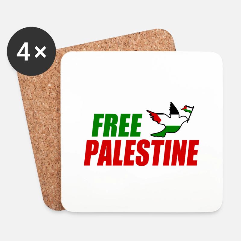 Free palestine - Untersetzer (4er-Set) - Weiß