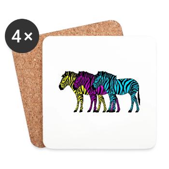 Zèbres - Dessous de verre (lot de 4) - blanc - Devant