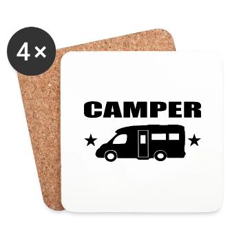 Camping - Untersetzer (4er-Set) - Weiß - Vorne