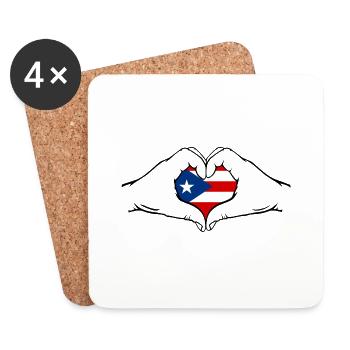 Puerto Rico Herzform - Untersetzer (4er-Set) - Weiß - Vorne