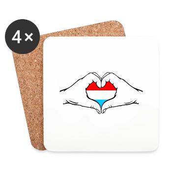 Luxembourg Flag Heart Shape - Coasters (set of 4) - white - Front
