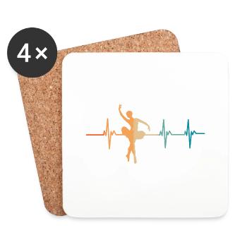 Ballet heartbeat - Coasters (set of 4) - white - Front
