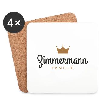 Zimmermann-Familie - Untersetzer (4er-Set) - Weiß - Vorne