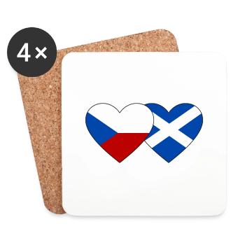 Tschechien Schottland Flagge Herz - Untersetzer (4er-Set) - Weiß - Vorne