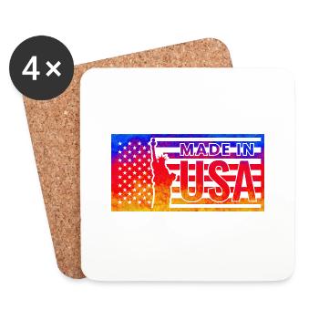 Amerika USA New New York Flagge Indischer Präsident 2024 - Untersetzer (4er-Set) - Weiß - Vorne