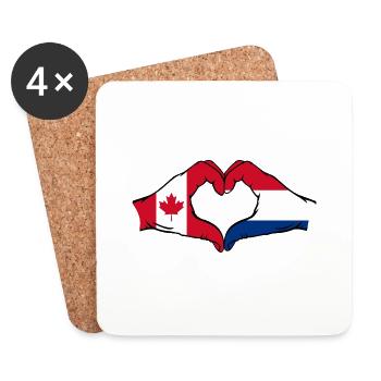 Kanada Holland Herzform mit Hände - Untersetzer (4er-Set) - Weiß - Vorne
