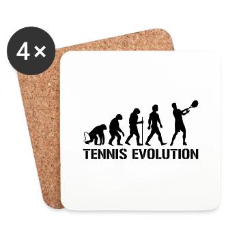 Évolution Tennis - Dessous de verre (lot de 4) - blanc - Devant