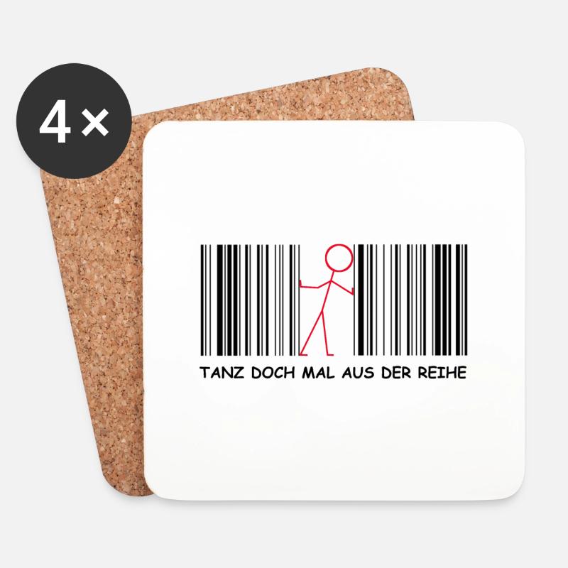Tanz doch mal aus der Reihe | Barcode - Untersetzer (4er-Set) - Weiß