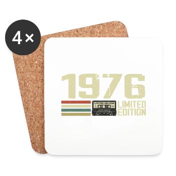 Born in 1976 - Vintage 1976 - 48th Retro Anniversary - Coasters (set of 4) - white - Front