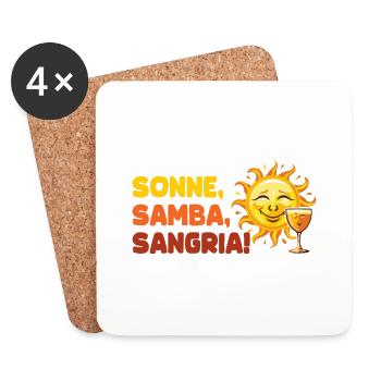"Sonne, Samba, Sangria!" / Malle Design - Untersetzer (4er-Set) - Weiß - Vorne