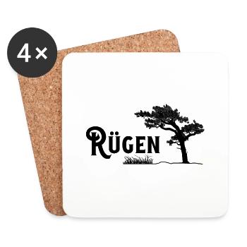 Rügen, pearl of the Baltic Sea - Coasters (set of 4) - white - Front