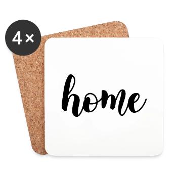 home lettrage - Dessous de verre (lot de 4) - blanc - Devant