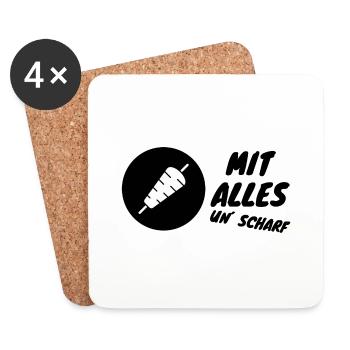 Malle Döner mit alles und scharf 2 - Untersetzer (4er-Set) - Weiß - Vorne