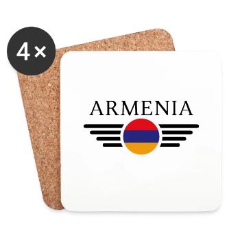 Armenisches Erbe T-Shirt - Untersetzer (4er-Set) - Weiß - Vorne