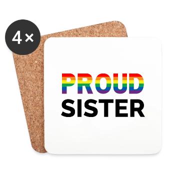 Sœur Gay Pride - Dessous de verre (lot de 4) - blanc - Devant