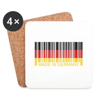 Barcode Made in Germany - Untersetzer (4er-Set) - Weiß - Vorne