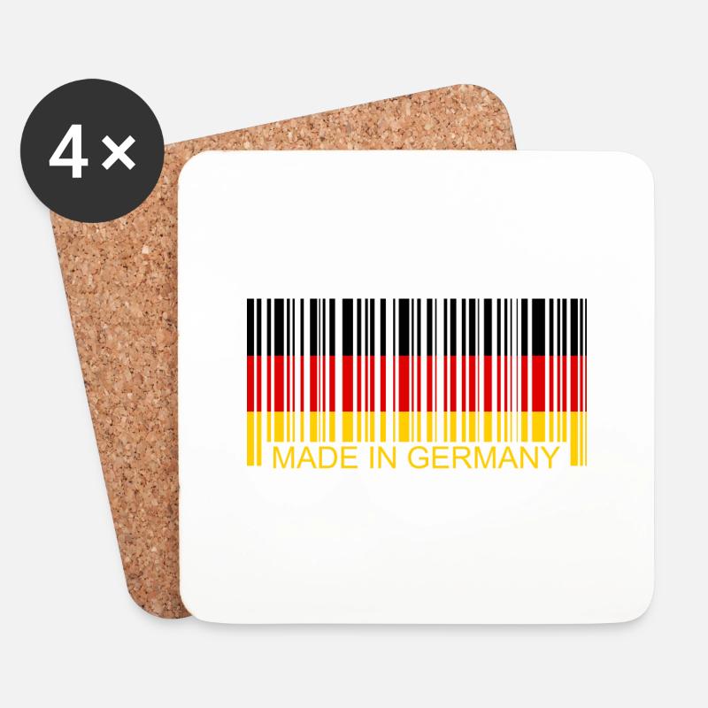 Barcode Made in Germany - Untersetzer (4er-Set) - Weiß