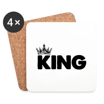 king - Untersetzer (4er-Set) - Weiß - Vorne