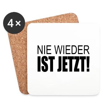 Nie wieder ist jetzt - Untersetzer (4er-Set) - Weiß - Vorne