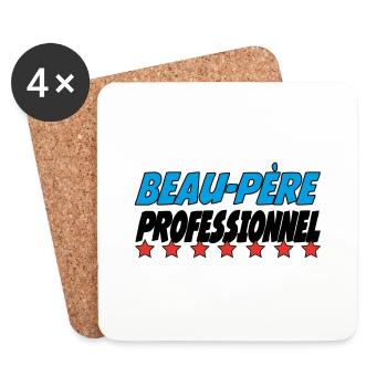 Beau-Père PROFESSIONNEL - Dessous de verre (lot de 4) - blanc - Devant
