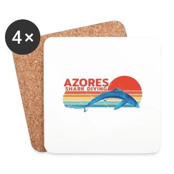 Blue Shark Açores Plongée avec les requins - Dessous de verre (lot de 4) - blanc - Devant