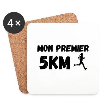 Mon premier 5km - Dessous de verre (lot de 4) - blanc - Devant