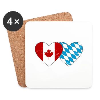 Canada Bavaria Flag Heart used - Coasters (set of 4) - white - Front