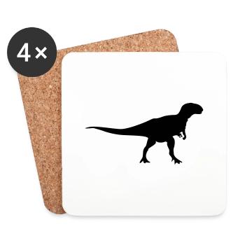 dinosaure - Dessous de verre (lot de 4) - blanc - Devant