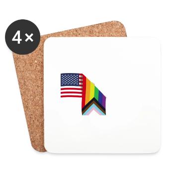 Stolzer Verbündeter und stolzer Patriot USA Flagge LGBT Schwul - Untersetzer (4er-Set) - Weiß - Vorne