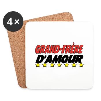 Grand Frère d'amour - Dessous de verre (lot de 4) - blanc - Devant