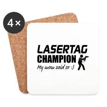 Lasertag Champion My Mum sad so - Untersetzer (4er-Set) - Weiß - Vorne