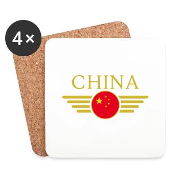 I Love China, Elegance Style Design T-Shirt - Coasters (set of 4) - white - Front