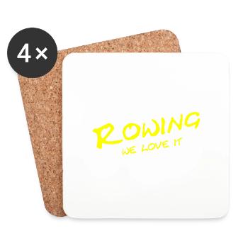 Rowing - We love it - Sport - Aviron Rower Rudern - Untersetzer (4er-Set) - Weiß - Vorne