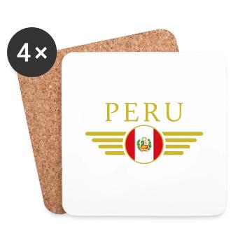 Ich liebe Peru, Stil Design T-Shirt, Kleidung - Untersetzer (4er-Set) - Weiß - Vorne