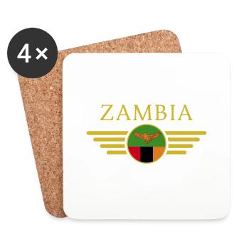 I Love Zambia, Elegance Style Design T-Shirt - Coasters (set of 4) - white - Front