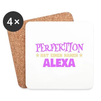 Woman's name Alexa - Coasters (set of 4) - white - Front