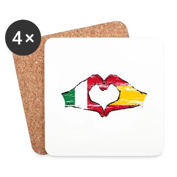 Italy Spain hands heart shape used - Coasters (set of 4) - white - Front
