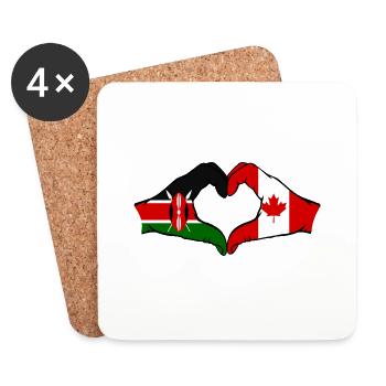 Kenia Kanada Hände Herzform - Untersetzer (4er-Set) - Weiß - Vorne