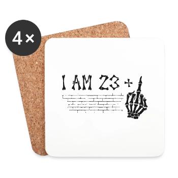 J’ai 23 ans et majeur - 24e anniversaire - Dessous de verre (lot de 4) - blanc - Devant
