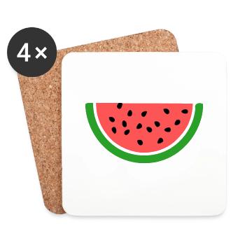 Wassermelone - Untersetzer (4er-Set) - Weiß - Vorne