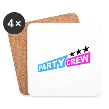 Party Crew Fun Stars Celebrate Team Friends Member - Coasters (set of 4) - white - Front