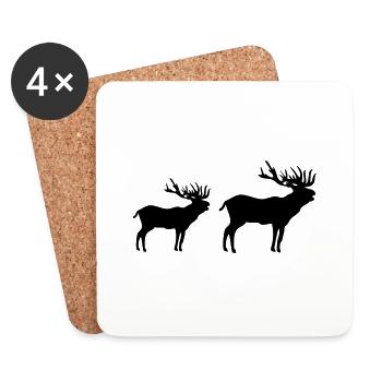 rehe silhouette - Untersetzer (4er-Set) - Weiß - Vorne