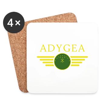 J’aime Adygea, T-shirt design de style élégance - Dessous de verre (lot de 4) - blanc - Devant