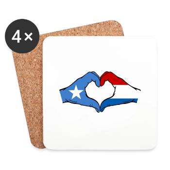 Somalia Holland Flag Hands Heart Shape - Coasters (set of 4) - white - Front